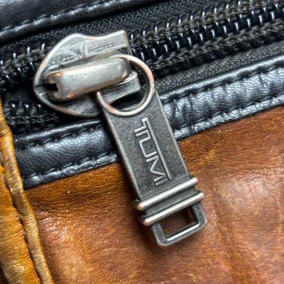 Tumi Alpha Bravo Barstow Brown/Black Leather Crossbody Bag - Picture 6 of 14